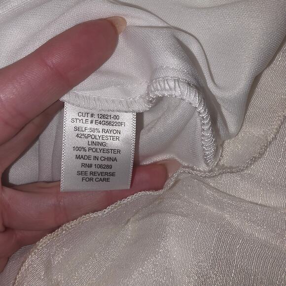 Trixxi white strapless maxi dress ruffled chest detail, removable belt sz L - Picture 6 of 6